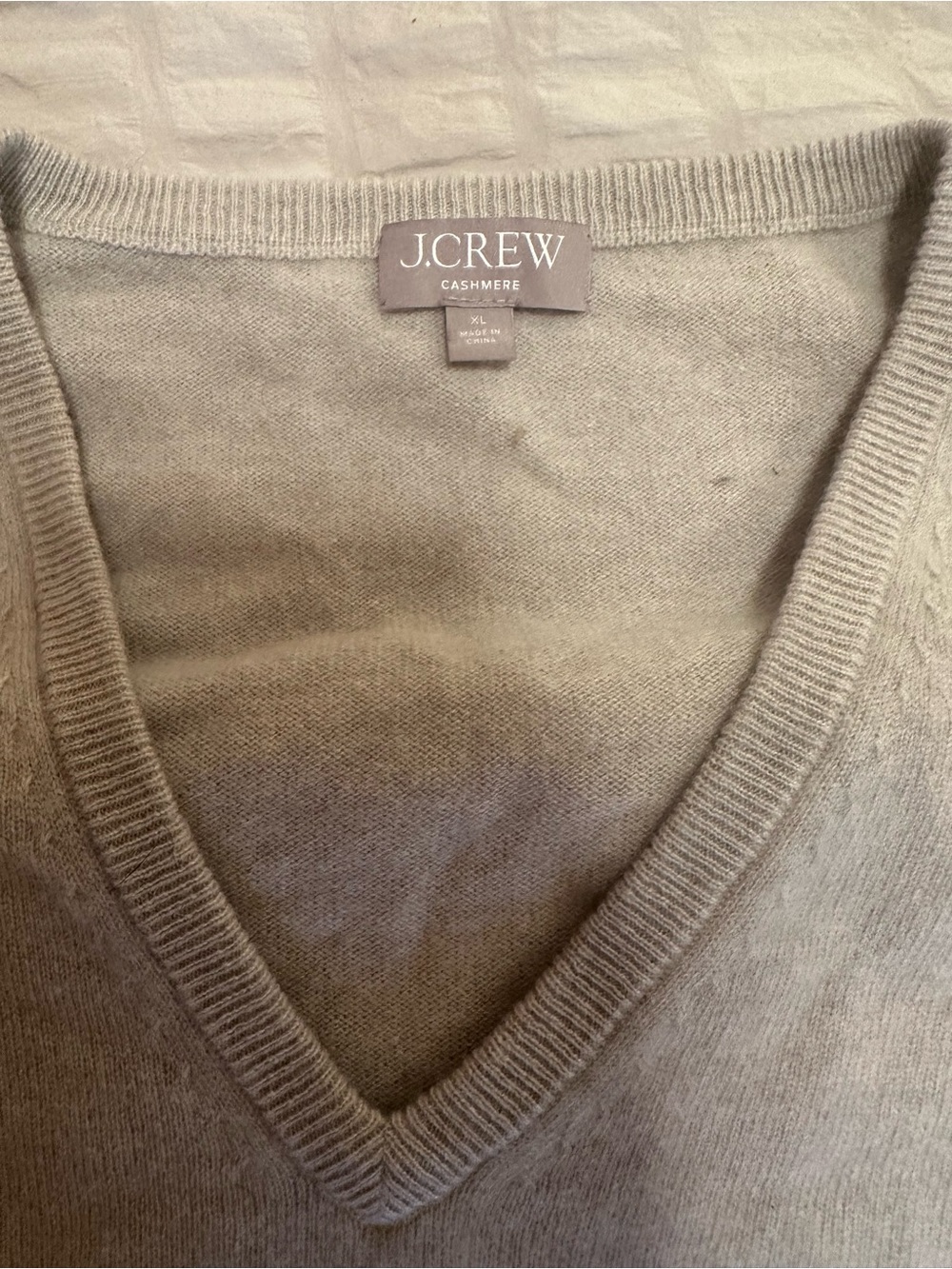 J. Crew Women’s Cashmere V-Neck Sweater in Beige